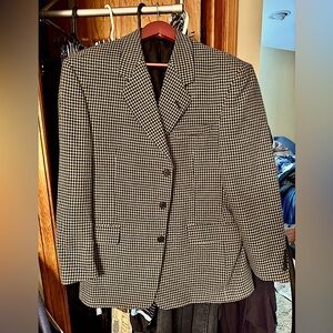 42S GianFranco Men’s 3-ButtonTan/Black Chk Blazer